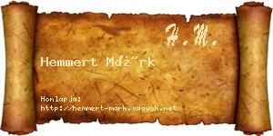 Hemmert Márk névjegykártya